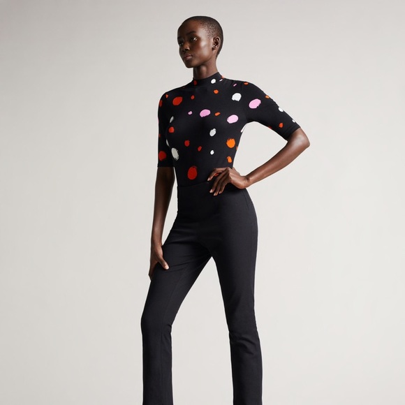 New With Tags Ted Baker London Womens Lilyz High Neck Fitted Tee Multiple Sizes - Picture 3 of 9